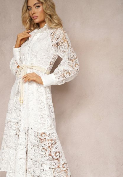 Biała Sukienka Palestra. Białe sukienki damskie Renee, na imprezę, m, bez wzorów, z bawełny, boho, bez kołnierzyka, bez ramiączek, midi, gorsetowe. Za 229.99 zł.