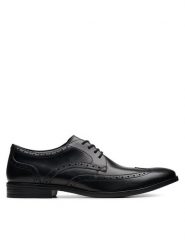 Clarks Półbuty Brandon Limit 26178490 Czarny. Czarne eleganckie półbuty Clarks, ze skóry, wizytowe, bez zapięcia. Za 289.99 zł.