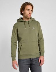 LEE MĘSKA BLUZA PLAIN HOODIE MERCANTILE GREEN 112355733 L80Y008526. Zielone bluzy męskie Lee, l, bez wzorów, bez kaptura. Za 159.99 zł.
