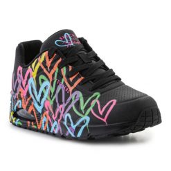 Buty Skechers Highlight Love W 177981-BKMT czarne. Czarne obuwie sportowe damskie bez wzorów, z materiału. Za 667.75 zł.
