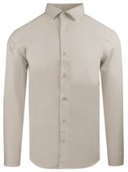 Delikatnie Taliowana Elegancka Koszula Męska - Victorio - Kolor Kawy z Mlekiem. Koszule męskie Victorio, m, bez wzorów, z bawełny, eleganckie, bez kołnierzyka, bez ramiączek. Za 145.00 zł.