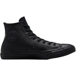 Trampki Converse Chuck Taylor HI Leather. Czarne trampki męskie Converse, bez wzorów, ze skóry, bez zapięcia. Za 358.35 zł.