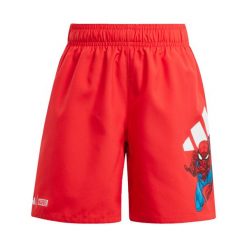 Szorty Adidas X Marvel Spider-Man Swim 5 Inch. Czerwone spodenki dla dziewczynek Adidas, bez wzorów, z materiału, sportowe. Za 143.75 zł.