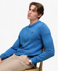 Superdry Sweter Preppy Cotton – Relaxed fit, 100% bawełna organiczna. Niebieskie swetry przez głowę męskie Superdry., xl, bez wzorów, z bawełny, bez kołnierzyka. Za 254.00 zł.