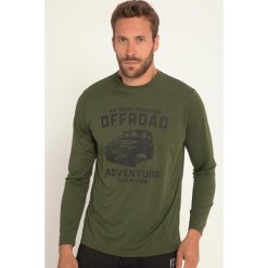Męska Koszulka z długim rękawem FLEXNAMIC® outdoor okrągły dekolt nadruk. Zielone koszulki sportowe męskie JAY-PI, m, bez wzorów, z materiału, bez kołnierzyka, bez ramiączek, outdoorowe. Za 195.99 zł.