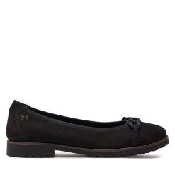 Baleriny Tamaris. Czarne baleriny damskie Tamaris, bez wzorów, bez obcasa. Za 199.99 zł.