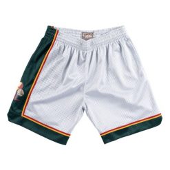 Krótkie NBA Seattle Supersonics Platinum. Szare krótkie spodenki sportowe męskie Mitchell & Ness, bez wzorów, do koszykówki. Za 322.50 zł.
