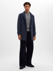 Finshley & Harding London płaszcz wełniany Mężczyźni niebieski, 52. Niebieskie płaszcze męskie Finshley & Harding London, m, bez wzorów, z wełny, bez kaptura. Za 799.95 zł.