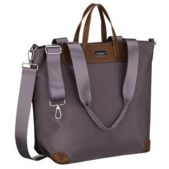 Duża shopperka damska w szarym kolorze, jednokomorowa, zawieszona na uchwytach i doczepianym pasku Peterson PTN CTY-16. Szare torebki do ręki damskie Peterson, bez wzorów, ze skóry ekologicznej, duże, bez dodatków. Za 79.99 zł.
