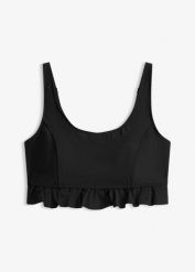 Zabudowany biustonosz bikini typu bustier, szybkoschnący. Czarne bikini damskie bonprix, bez wzorów. Za 129.99 zł.