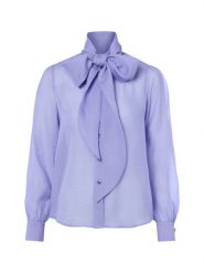 HUGO Rozkloszowana bluzka - Elegancka Kobiety lila, 42. Bluzki damskie Hugo, bez wzorów, z lyocellu, eleganckie, bez kołnierzyka, bez ramiączek. Za 599.95 zł.