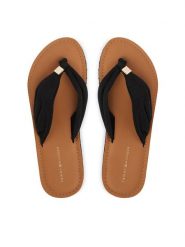 Tommy Hilfiger Japonki Th Ltr Footbed Summer Sandal FW0FW09194 Czarny. Czarne klapki damskie Tommy Hilfiger, bez wzorów, z materiału, bez obcasa. Za 209.99 zł.