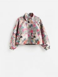 Żakardowa kurtka - wielobarwny. Kurtki damskie Reserved, l, bez wzorów, z tkaniny, bez kaptura. Za 259.99 zł.