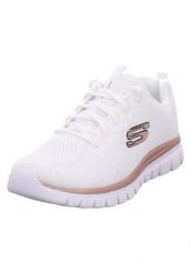 Buty do chodzenia damskie Skechers 12615WTRG. Białe obuwie sportowe damskie Skechers, bez wzorów, z materiału, trekkingowe. Za 199.99 zł.
