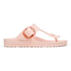 Birkenstock Gizeh Big Buckle EVA Light Rose Japonki damskie. Czerwone klapki damskie Birkenstock, bez wzorów, ze skóry, klasyczne, bez obcasa. Za 229.99 zł.