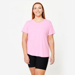 Second Life - Koszulka fitness damska Domyos Puls Size... - Stan Doskonały. Czerwone koszulki sportowe damskie DOMYOS, l, bez wzorów, z materiału, bez kołnierzyka, bez ramiączek, na fitness i siłownię. Za 33.99 zł.
