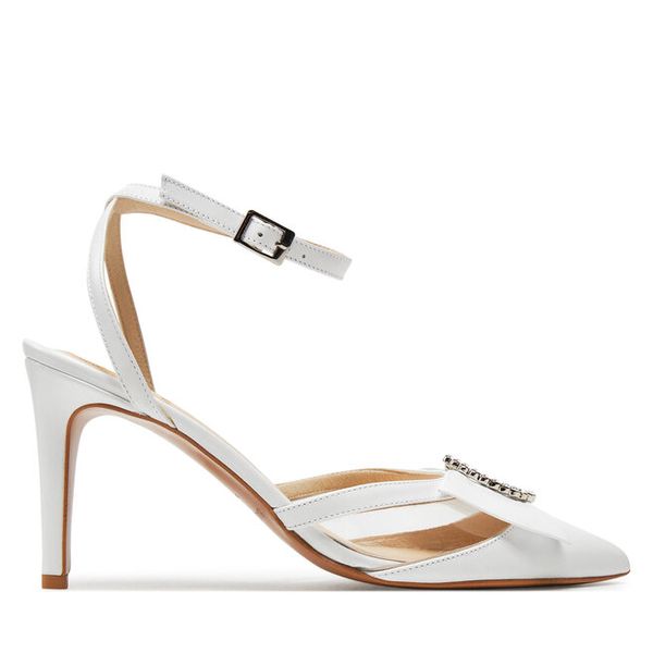 Sandały Baldowski. Białe sandały damskie Baldowski, bez wzorów, bez obcasa, na szpilce, bez zapięcia. Za 539.99 zł.