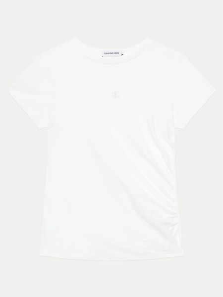 Calvin Klein Jeans T-Shirt IG0IG02694 D Biały Regular Fit. Białe t-shirty i topy dla dziewczynek Calvin Klein Jeans, bez wzorów, z bawełny, bez ramiączek. Za 99.99 zł.