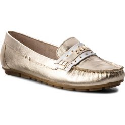 Mokasyny CARINII - B4586/L L90-L46-L90-C85. Żółte mokasyny damskie Carinii, z materiału. W wyprzedaży za 169.00 zł.