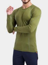 Bluza Sensor Merino Active Tee L/S. Zielone bluzy męskie Sensor, na lato, l, bez wzorów, z materiału, bez kaptura. Za 368.49 zł.