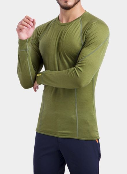 Bluza Sensor Merino Active Tee L/S. Zielone bluzy męskie Sensor, na lato, l, bez wzorów, z materiału, bez kaptura. Za 368.49 zł.