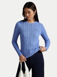 Polo Ralph Lauren Sweter 211971869009 Niebieski Slim Fit. Niebieskie swetry damskie Polo Ralph Lauren, s, bez wzorów, bez kołnierzyka, bez ramiączek, bez kaptura. Za 949.99 zł.
