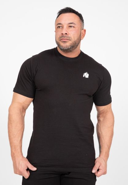 Leon Koszulka - Czarny. Czarne koszulki sportowe męskie GORILLA WEAR, xl, bez wzorów, z bawełny, bez kołnierzyka, bez ramiączek, na fitness i siłownię. Za 190.00 zł.