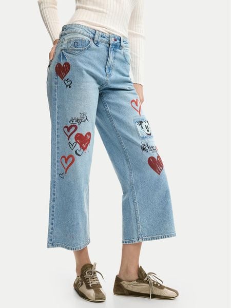 Desigual Jeansy Herry 26SWDD16 Niebieski Straight Fit. Niebieskie jeansy damskie Desigual. Za 377.99 zł.