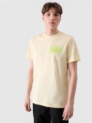 4F T-shirt regular z nadrukiem męski - żółty XL. Żółte koszulki sportowe męskie 4f, m, bez wzorów, z bawełny, klasyczne, bez kołnierzyka. W wyprzedaży za 29.99 zł.