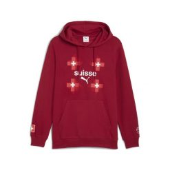 Męska bluza z kapturem FtblCulture Szwajcaria PUMA Dark Crimson White Red. Białe bluzy męskie Puma, m, bez wzorów, z kapturem. Za 289.00 zł.