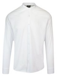 Koszula Biała na Stójce, Gładka, Męska Długi Rękaw, Slim Fit, Taliowana -TO-ON. Białe koszule męskie TO-ON, m, bez wzorów, z bawełny, biznesowe, bez kołnierzyka, bez ramiączek. Za 139.00 zł.