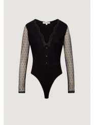 Morgan Body 261-TPLAZA Czarny Slim Fit. Czarne bluzki damskie Morgan, xl, bez wzorów, z syntetyku, bez kołnierzyka, bez ramiączek. Za 269.99 zł.