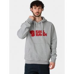 Sweter męski Fjallraven Logo. Szare swetry przez głowę męskie Fjällräven, m, bez wzorów, bez kołnierzyka. Za 669.00 zł.