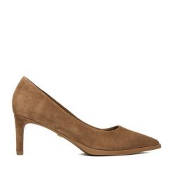 Szpilki GINO ROSSI. Brązowe szpilki damskie Gino Rossi, bez wzorów, bez obcasa, bez zapięcia. Za 349.99 zł.