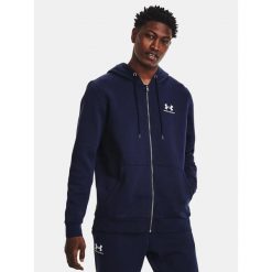 Bluza fitness męska UNDER ARMOUR Icon Fleece Full-Zip Hoodie z kapturem. Niebieskie bluzy męskie Under Armour, l, bez wzorów, z kapturem. Za 189.99 zł.