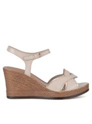 Lasocki Sandały WI23-283-09 Beżowy. Brązowe klapki damskie Lasocki, bez wzorów, ze skóry, bez obcasa, na koturnie, bez zapięcia. Za 179.99 zł.