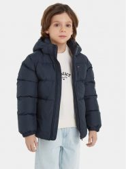 Tommy Hilfiger Kurtka zimowa Essential KB0KB08341 S Granatowy Regular Fit. Niebieskie buty zimowe chłopięce Tommy Hilfiger, na zimę, bez wzorów, z syntetyku, bez kaptura. Za 659.99 zł.