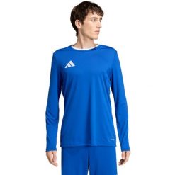 Koszulka Entrada26 Long Sleeve Jersey. Niebieskie koszulki sportowe męskie Adidas, bez wzorów, z dzianiny, bez kołnierzyka, bez ramiączek, do piłki nożnej. Za 73.99 zł.