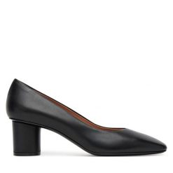 Czółenka Pollini. Czarne czółenka damskie Pollini, bez wzorów, bez obcasa, bez zapięcia. Za 1,259.00 zł.