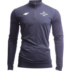 Longsleeve funkcyjny męski Łotwa Pyeongchang 2018 TSMLF800 - grafit. Szare bluzki z długim rękawem męskie 4f, z napisami, z dzianiny, z dekoltem na plecach. Za 199.90 zł.