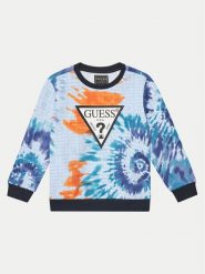 Guess Bluza N5GQ00 KA6R4 Niebieski Regular Fit. Niebieskie bluzy dla chłopców Guess, z aplikacjami, z bawełny, bez ramiączek, bez kaptura. Za 189.99 zł.