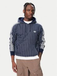 Adidas Bluza Pinstripes Hoodie KR9704 Granatowy Regular Fit. Niebieskie bluzy męskie Adidas, m, bez wzorów, z syntetyku, bez kaptura. Za 257.99 zł.
