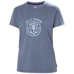 Koszulka sportowa damska Helly Hansen W Skog Recycled Graphic Tee. Niebieskie koszulki sportowe damskie Helly Hansen, xl, bez wzorów, z poliesteru, bez kołnierzyka, bez ramiączek, trekkingowe. Za 247.00 zł.