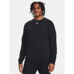 Bluza fitness męska UNDER ARMOUR Rival Fleece Crew. Zielone bluzy męskie Under Armour, m, bez wzorów, bez kaptura, na fitness i siłownię. Za 170.20 zł.
