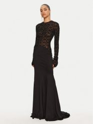 Elisabetta Franchi Sukienka wieczorowa Red Carpet AB65947E2 Czarny Regular Fit. Czarne sukienki damskie Elisabetta Franchi, bez wzorów, z syntetyku, wizytowe, bez kołnierzyka, bez ramiączek. Za 6,029.00 zł.