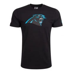 Koszulka Panthers NFL. Czarne koszulki sportowe męskie New Era, uniwersalny, bez wzorów, bez kołnierzyka, bez ramiączek, do piłki nożnej. Za 126.50 zł.