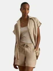 LAUREN RALPH LAUREN Koszula 200699152052 Beżowy Relaxed Fit. Brązowe bluzki damskie Lauren Ralph Lauren, l, bez wzorów, ze lnu, bez kołnierzyka, bez ramiączek. Za 669.99 zł.