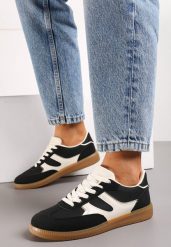 Czarne Sneakersy z Krótką Cholewka z Przeszyciami Wilnlow. Czarne obuwie sportowe damskie Born2be, bez wzorów. Za 84.99 zł.