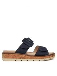 Caprice Klapki 9-27206-44 Granatowy. Niebieskie klapki damskie Caprice, bez wzorów, ze skóry, bez obcasa. Za 226.99 zł.