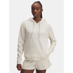 Bluza Damska UA Rival Terry Hoodie. Brązowe bluzy sportowe damskie Under Armour, bez wzorów, bez kaptura, na fitness i siłownię. Za 155.99 zł.